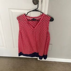 Tommy Hilfiger Red, White and Blue gently worn sleeveless blouse.